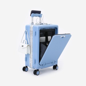 20-Inch Aluminum Frame Front-Opening Carry-On Suitcase - Image 13