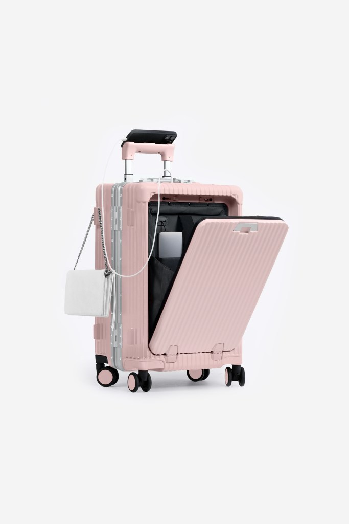 20-Inch Aluminum Frame Front-Opening Carry-On Suitcase
